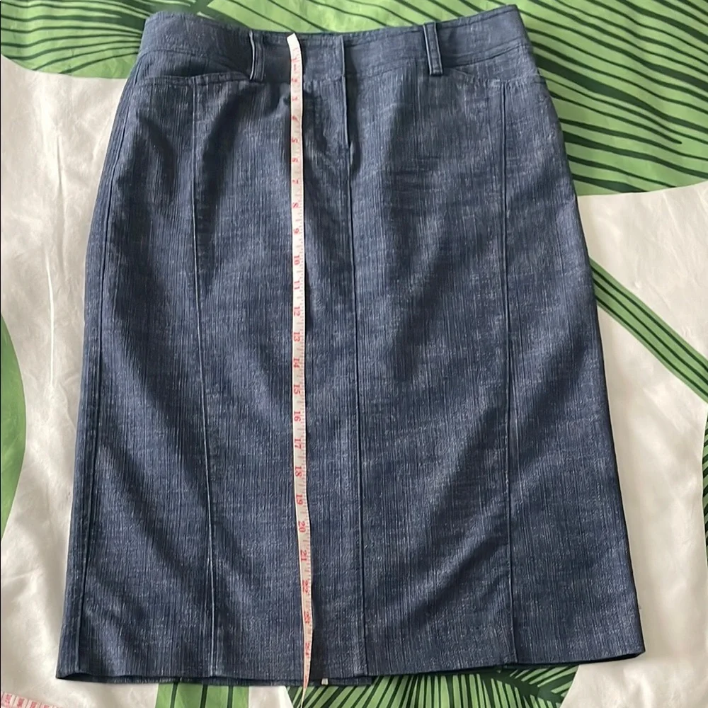 J. Crew Blue Pencil Skirt Knee-Length Style